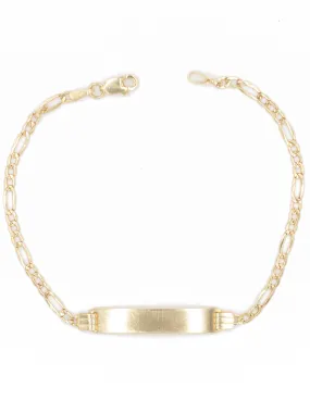 14K Gold Figaro ID Bracelet
