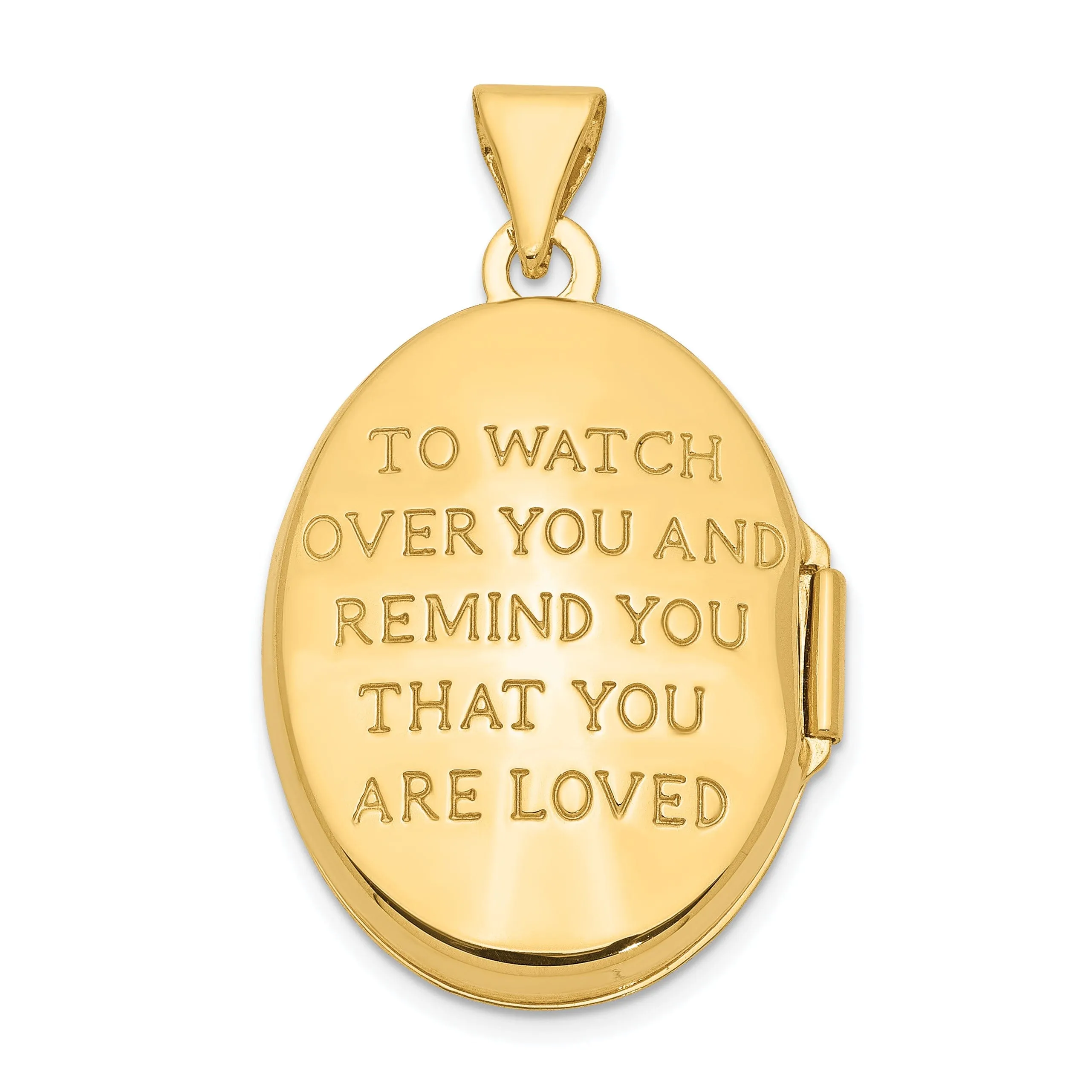 14k Two-tone Gold Oval Guardian Angel Locket