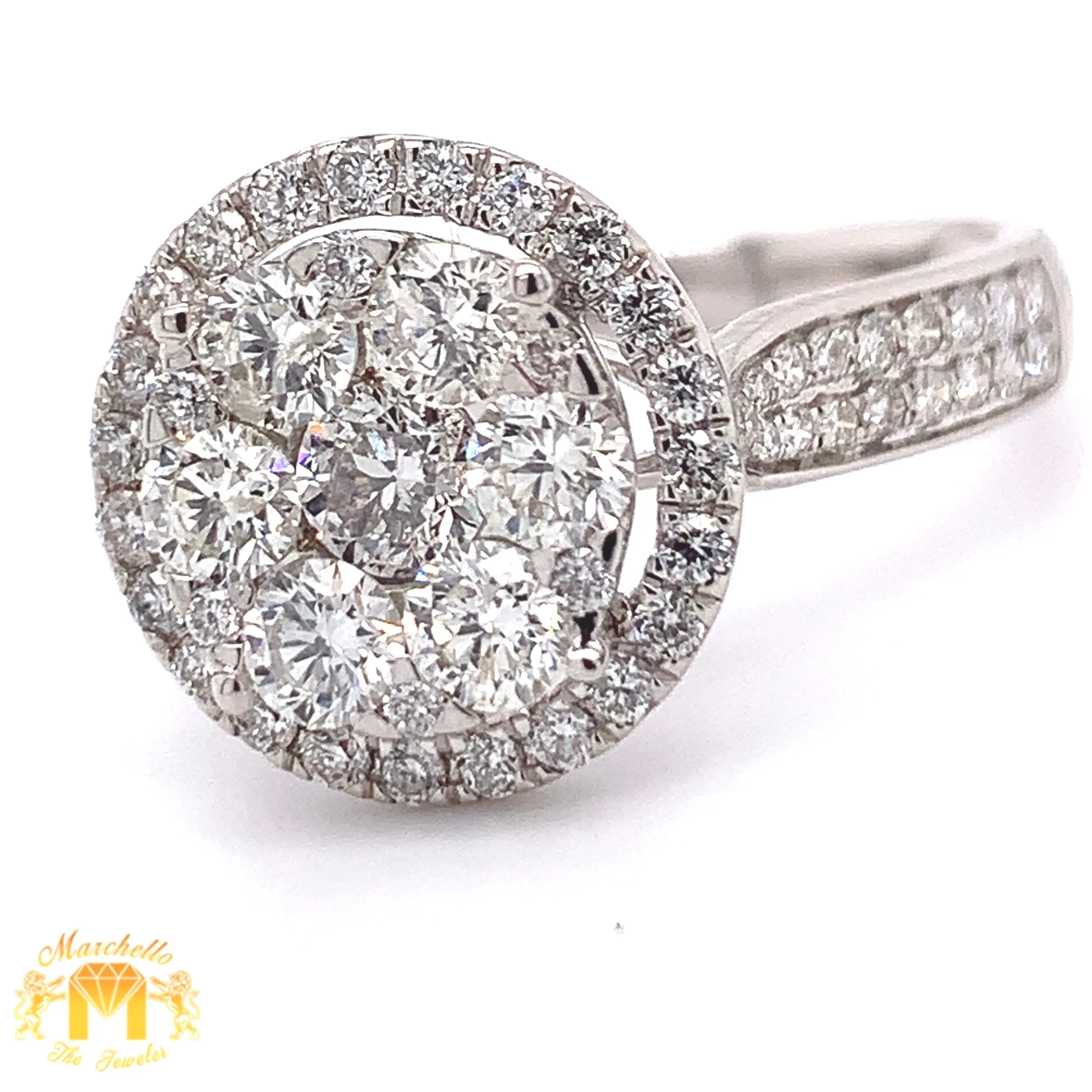 14k White Gold 2-piece Wedding Diamond Rings Set