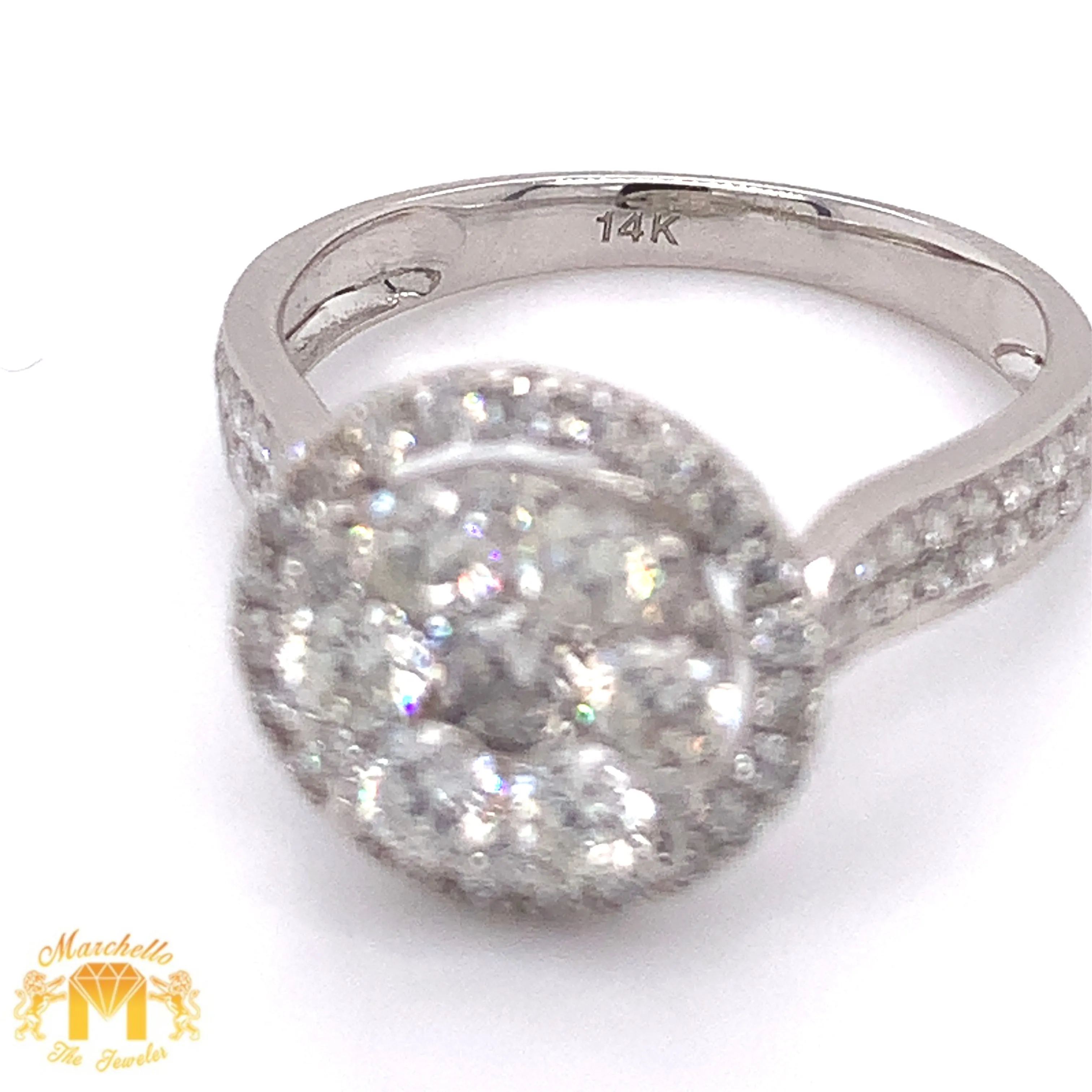 14k White Gold 2-piece Wedding Diamond Rings Set