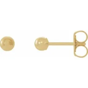 14K Yellow 3 mm Ball Earrings