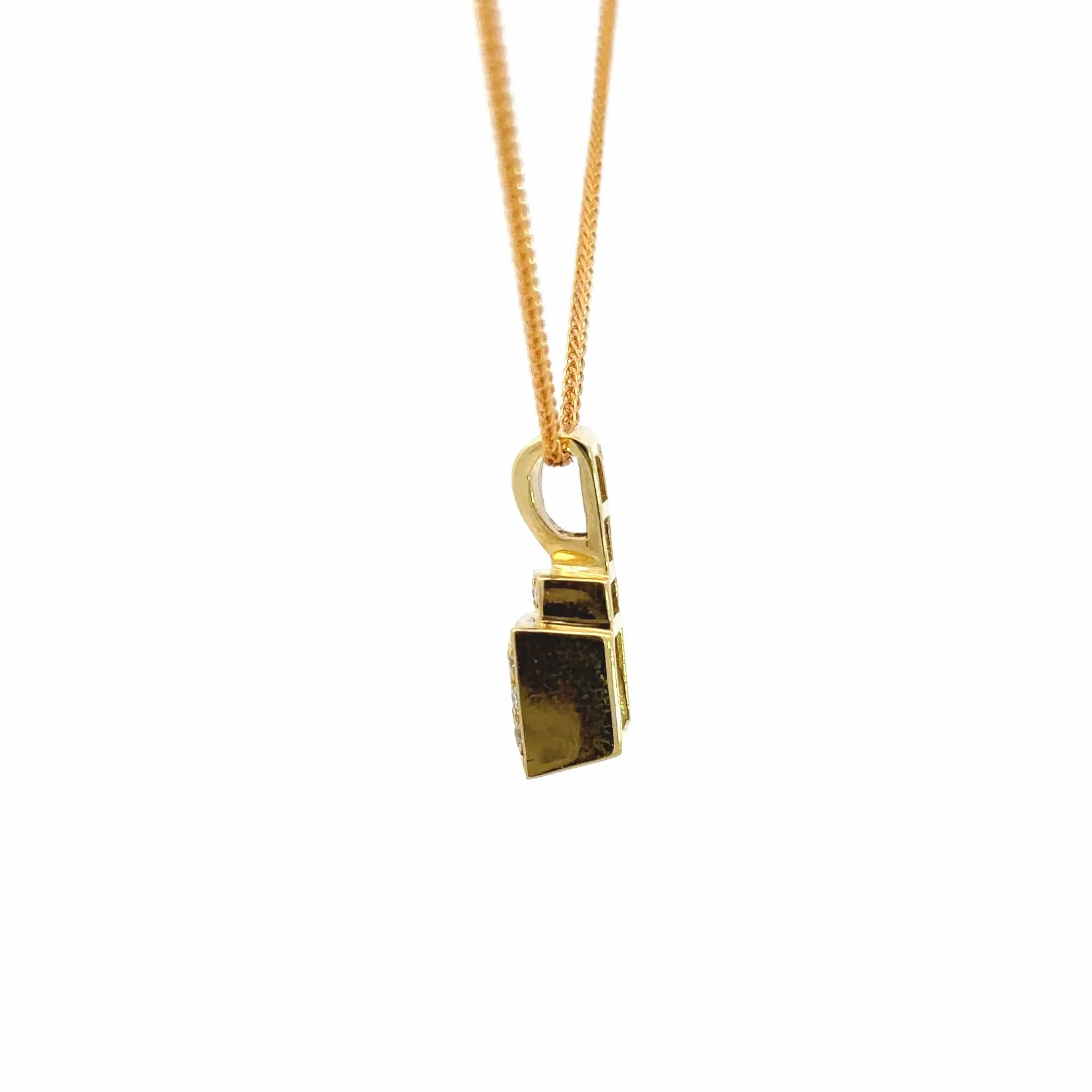 14k Yellow Gold Natural Pink Ruby Pendant Necklace