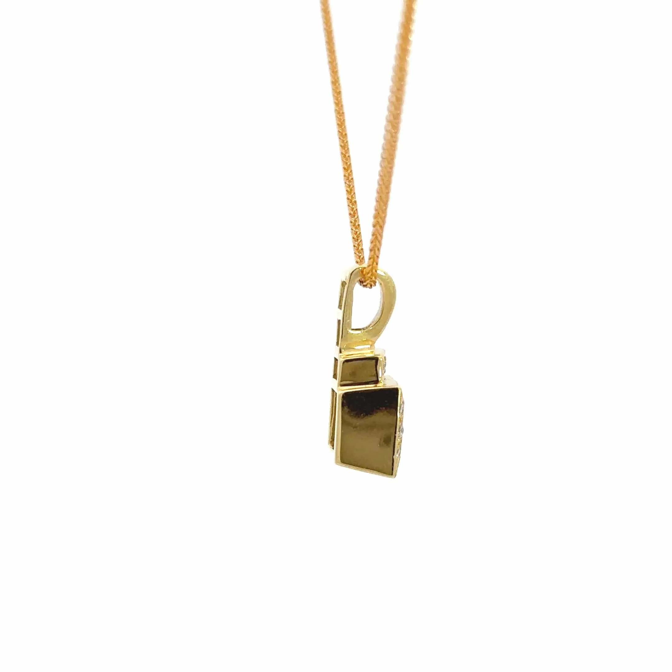 14k Yellow Gold Natural Pink Ruby Pendant Necklace