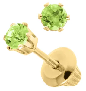 14KY Peridot Children's Earrings