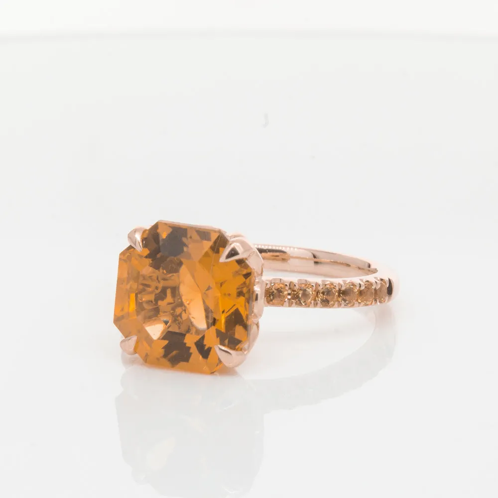 18ct Rose Gold Citrine Octavus Ring
