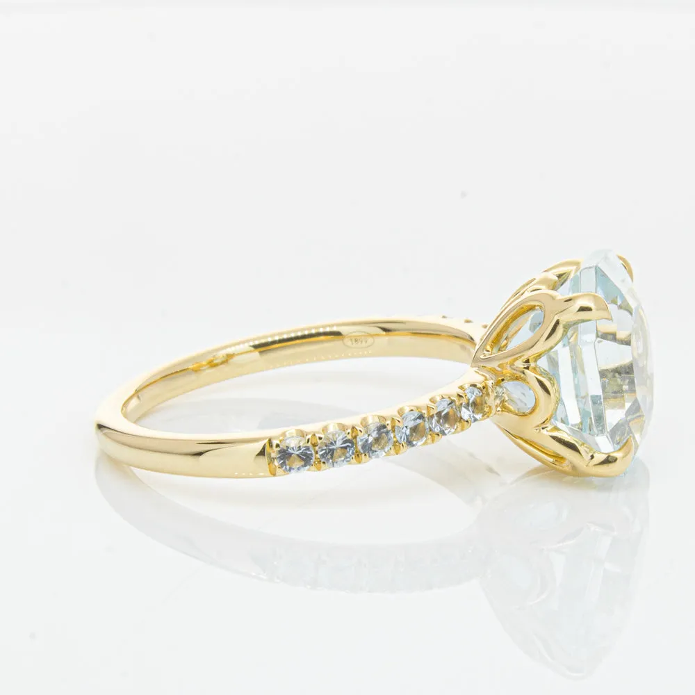 18ct Yellow Gold Aquamarine Octavus Ring