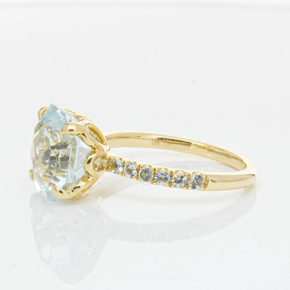 18ct Yellow Gold Aquamarine Octavus Ring