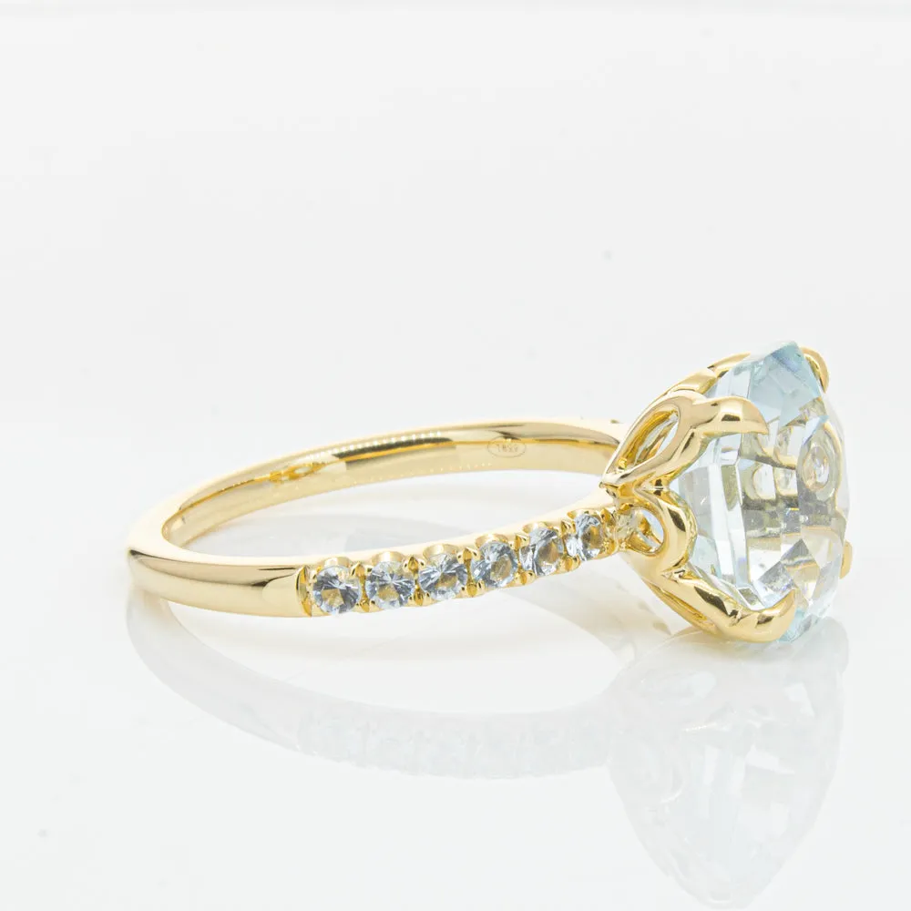 18ct Yellow Gold Aquamarine Octavus Ring