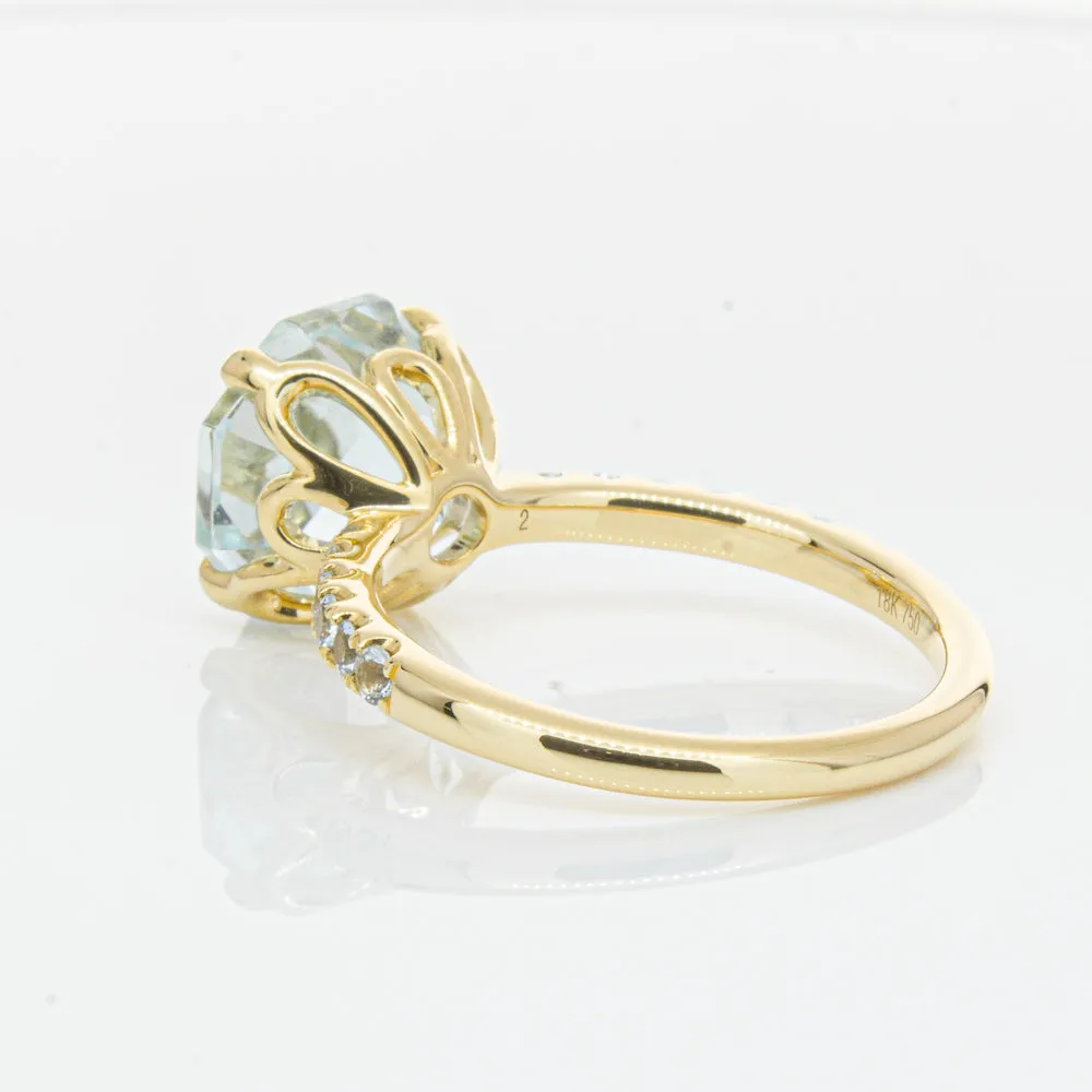 18ct Yellow Gold Aquamarine Octavus Ring