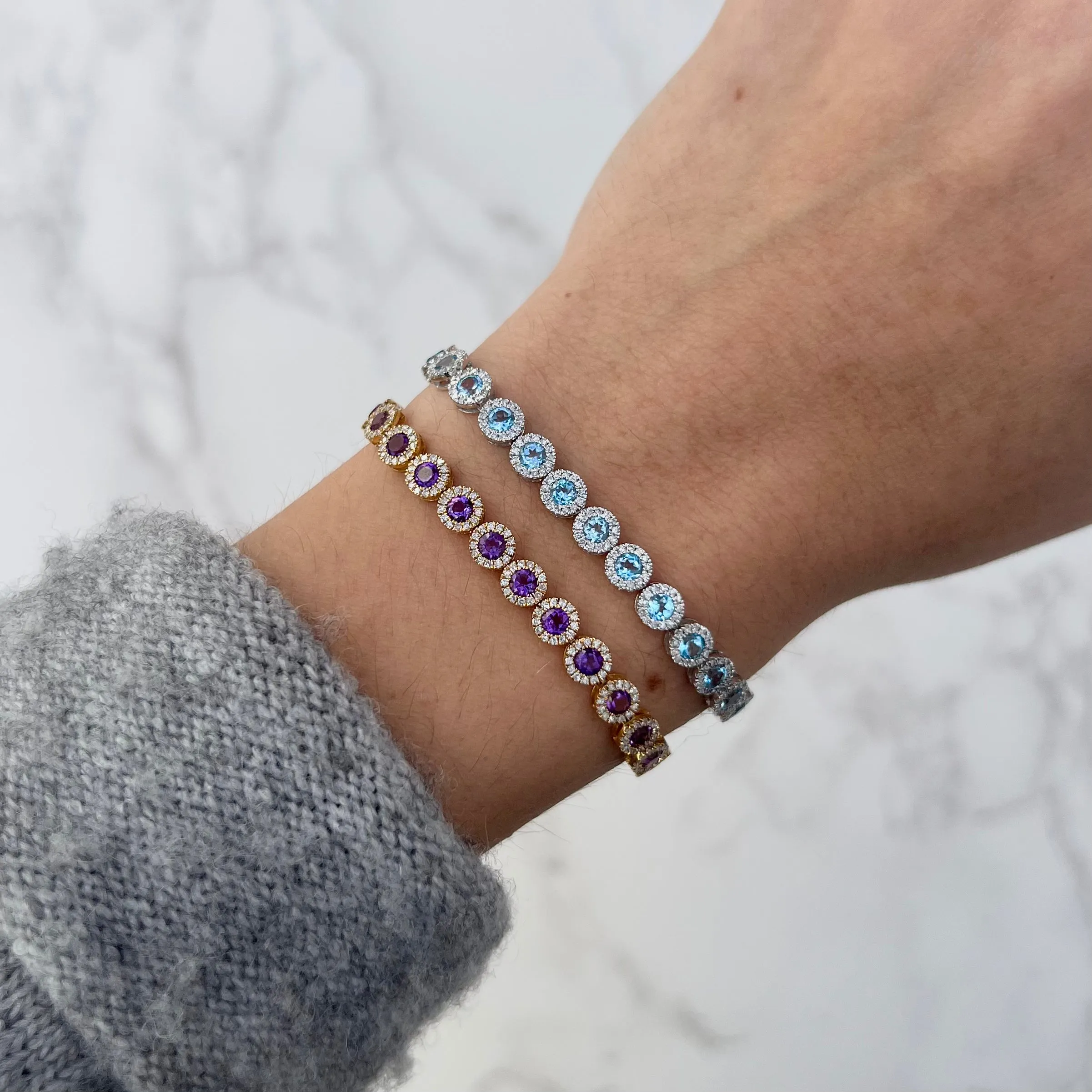 18K GOLD DIAMOND AMETHYST EDITH BRACELET