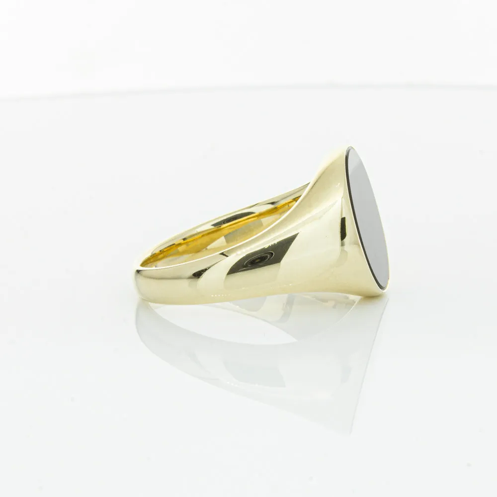 9ct Yellow Gold Oval Onyx Signet Ring