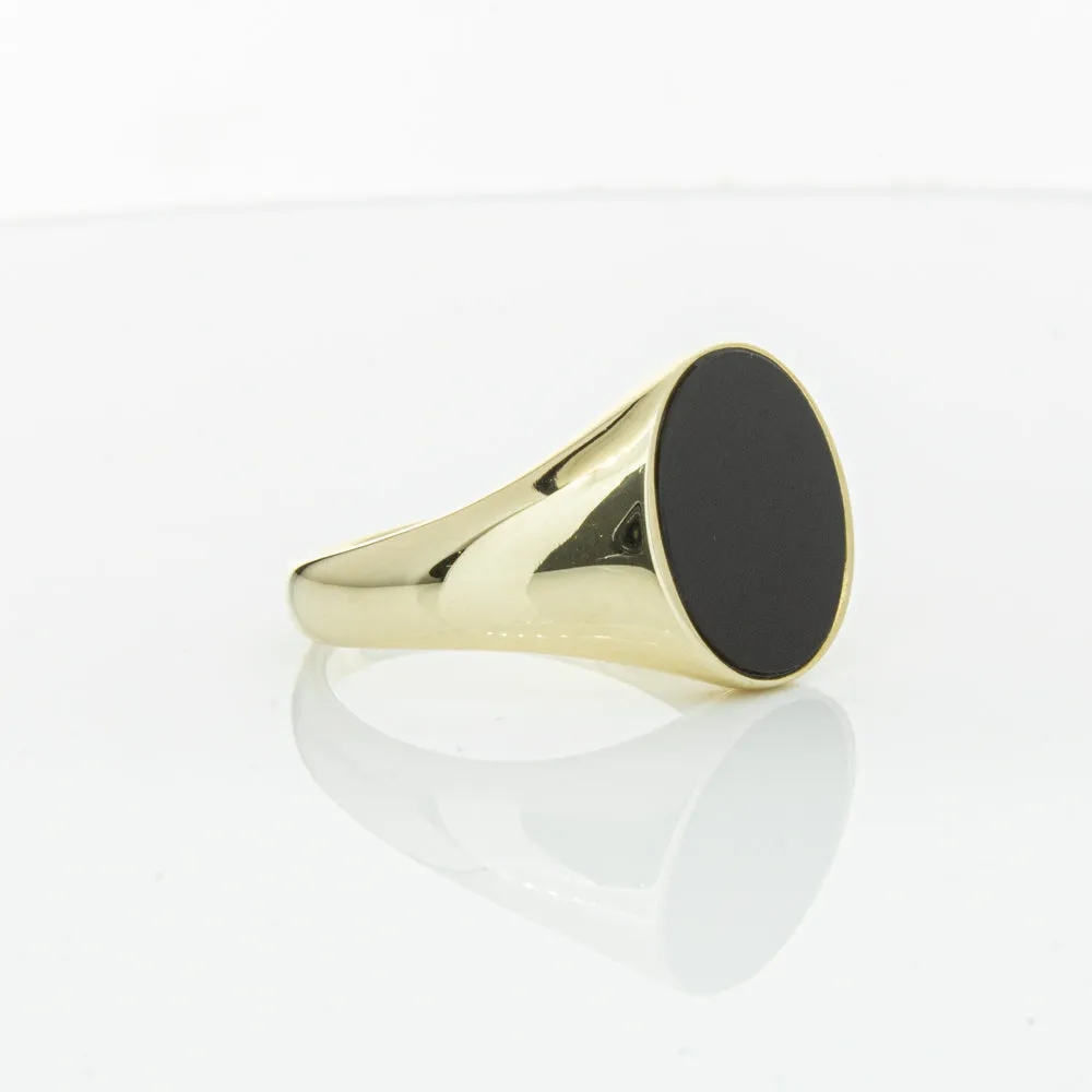 9ct Yellow Gold Oval Onyx Signet Ring