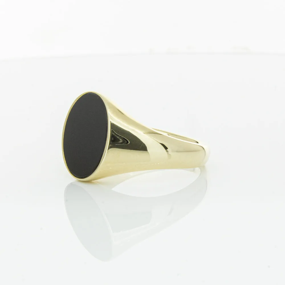 9ct Yellow Gold Oval Onyx Signet Ring