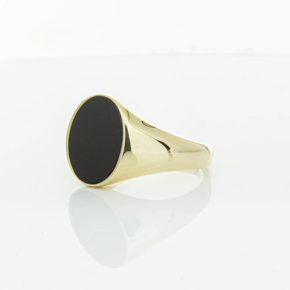 9ct Yellow Gold Oval Onyx Signet Ring