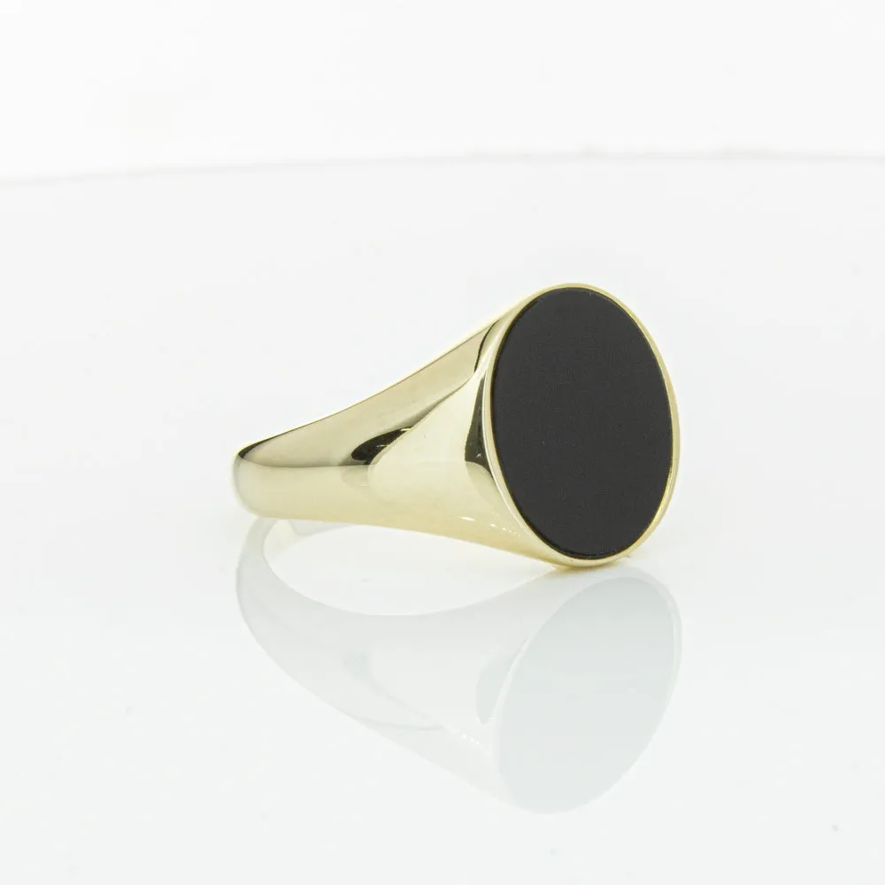 9ct Yellow Gold Oval Onyx Signet Ring