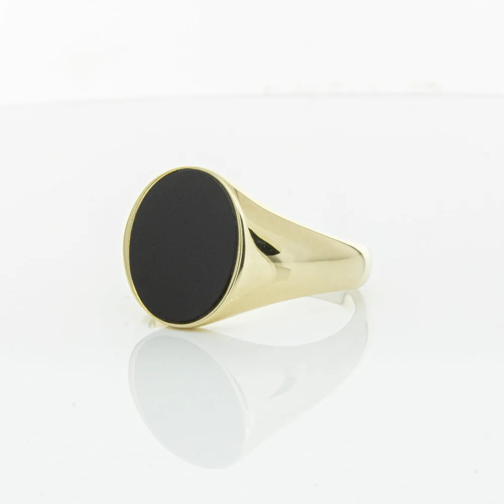 9ct Yellow Gold Oval Onyx Signet Ring