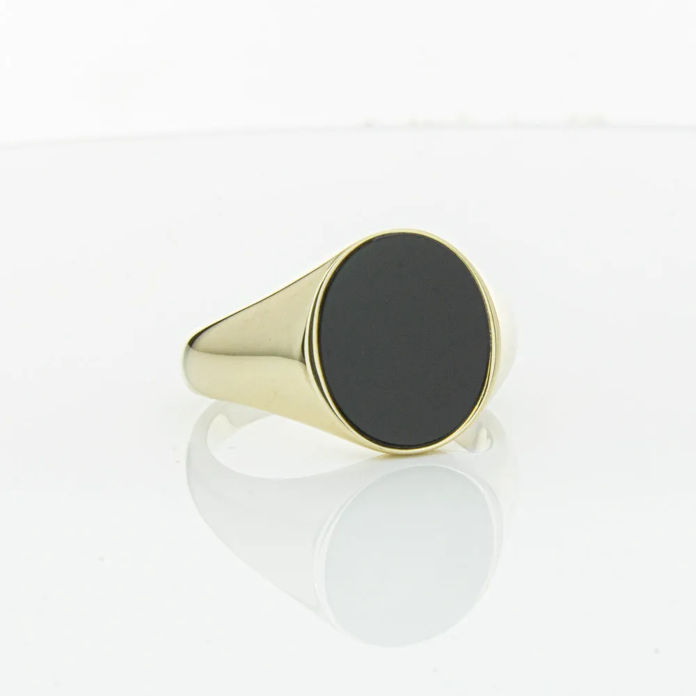 9ct Yellow Gold Oval Onyx Signet Ring