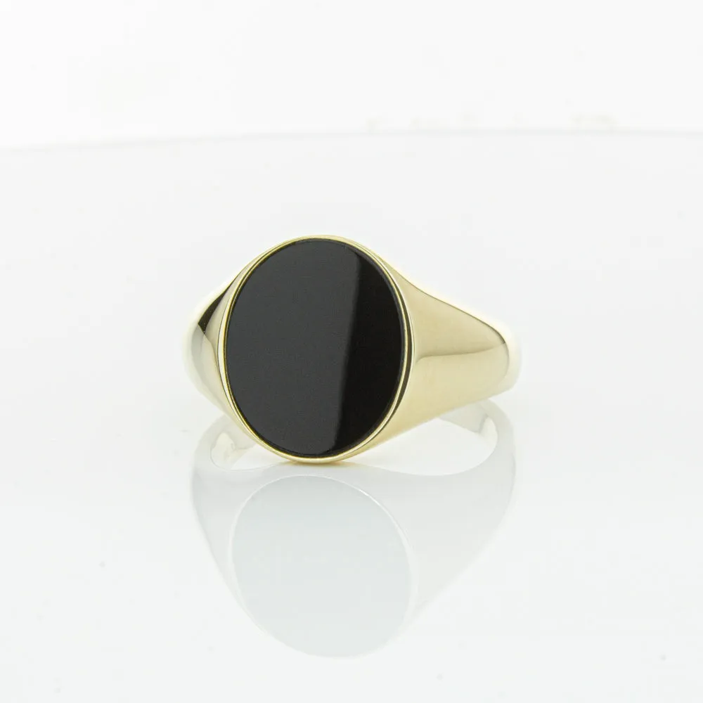 9ct Yellow Gold Oval Onyx Signet Ring