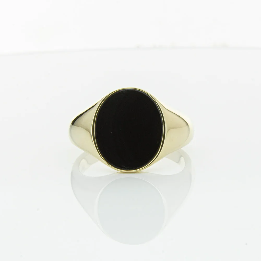 9ct Yellow Gold Oval Onyx Signet Ring