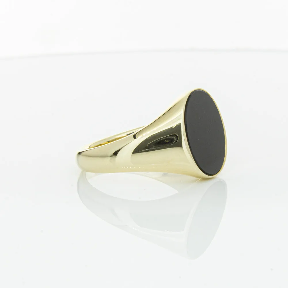 9ct Yellow Gold Oval Onyx Signet Ring