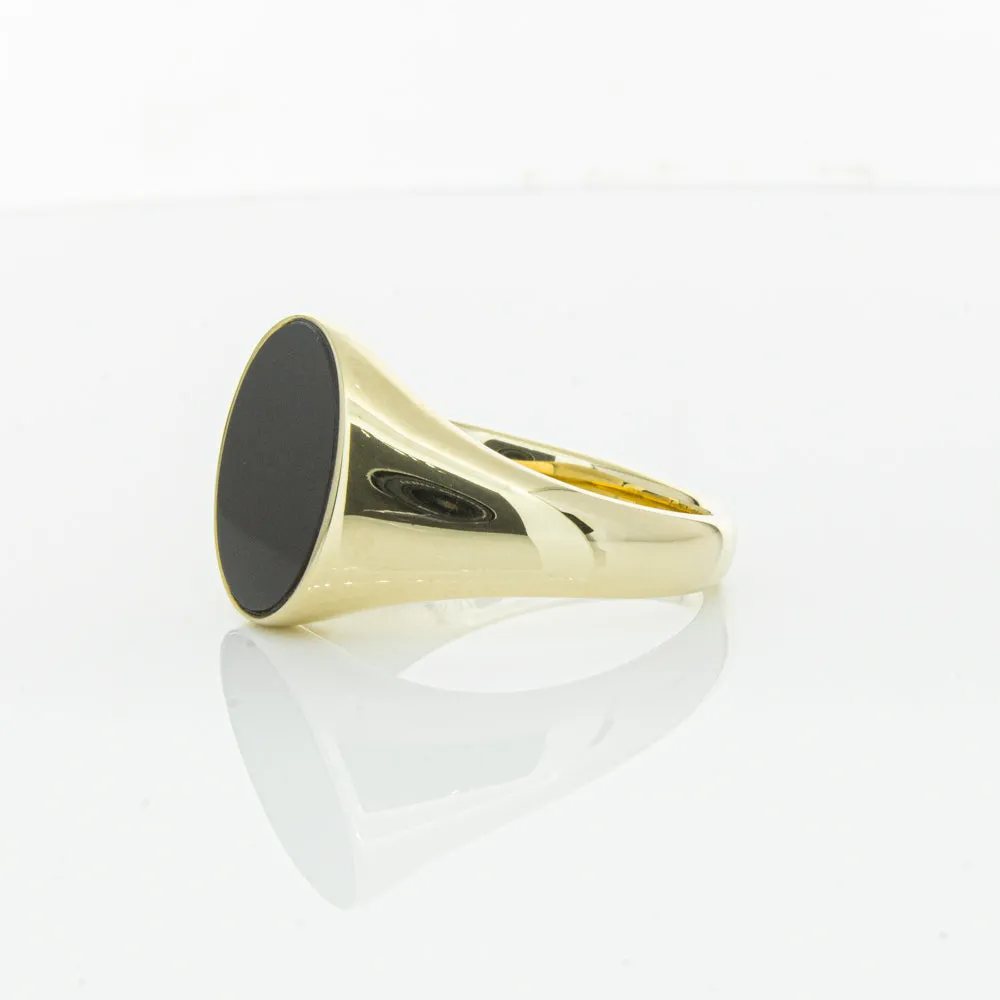 9ct Yellow Gold Oval Onyx Signet Ring