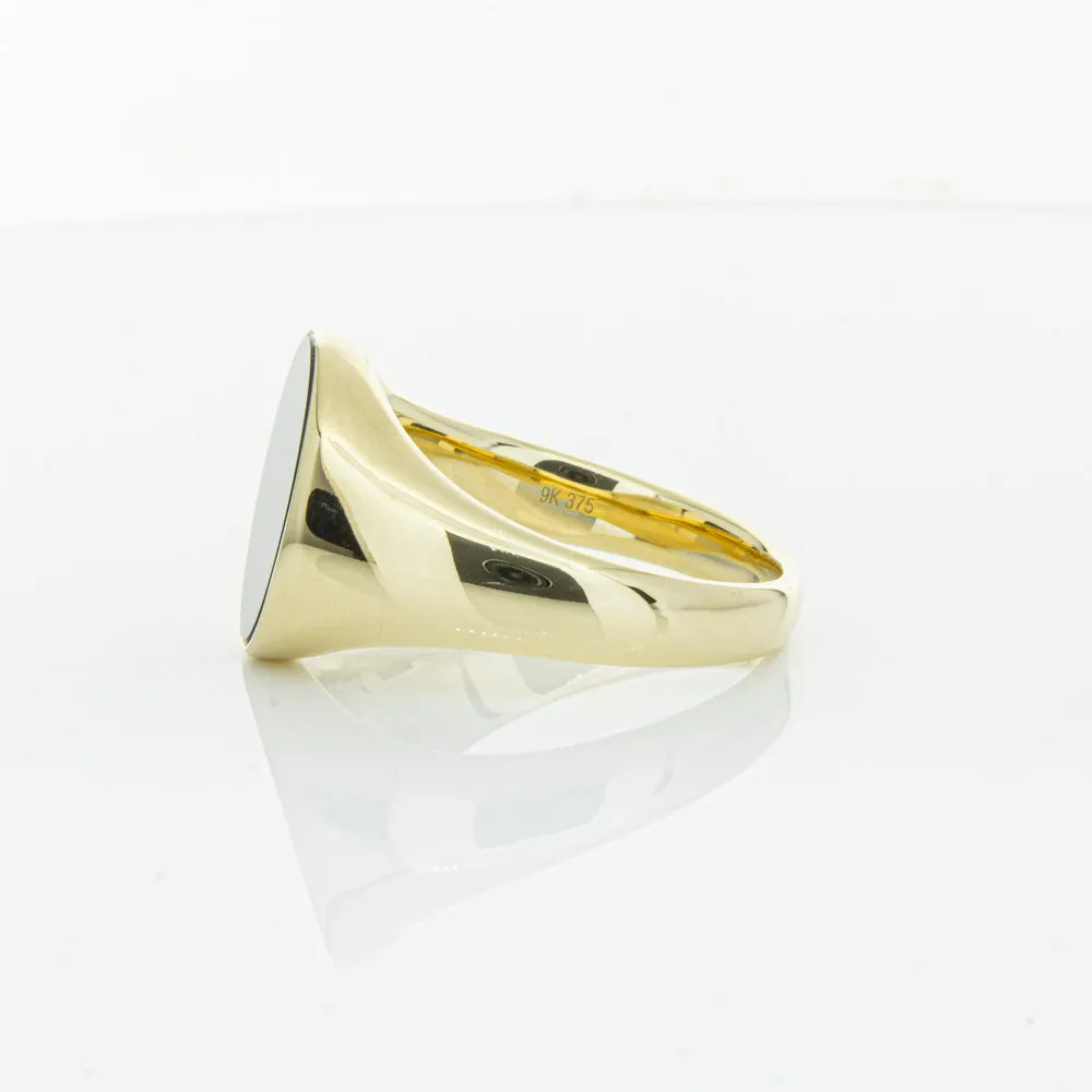 9ct Yellow Gold Oval Onyx Signet Ring