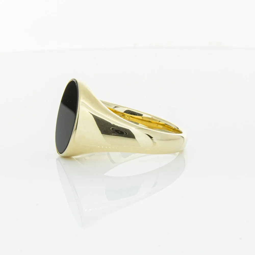 9ct Yellow Gold Oval Onyx Signet Ring