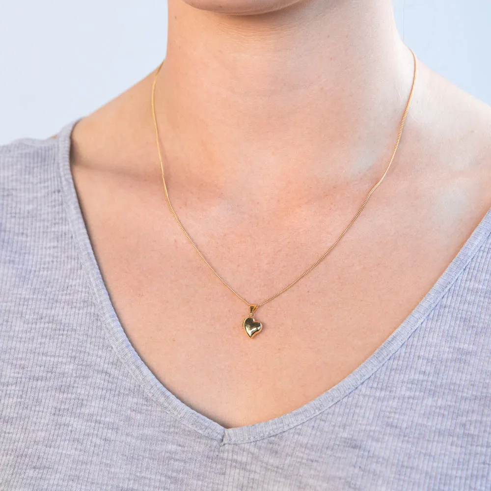 9ct Yellow Gold Silverfilled Heart Locket Pendant