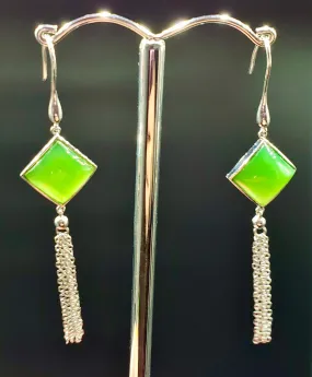 AAA GRADE SIBERIAN JADE EARRINGS #1450