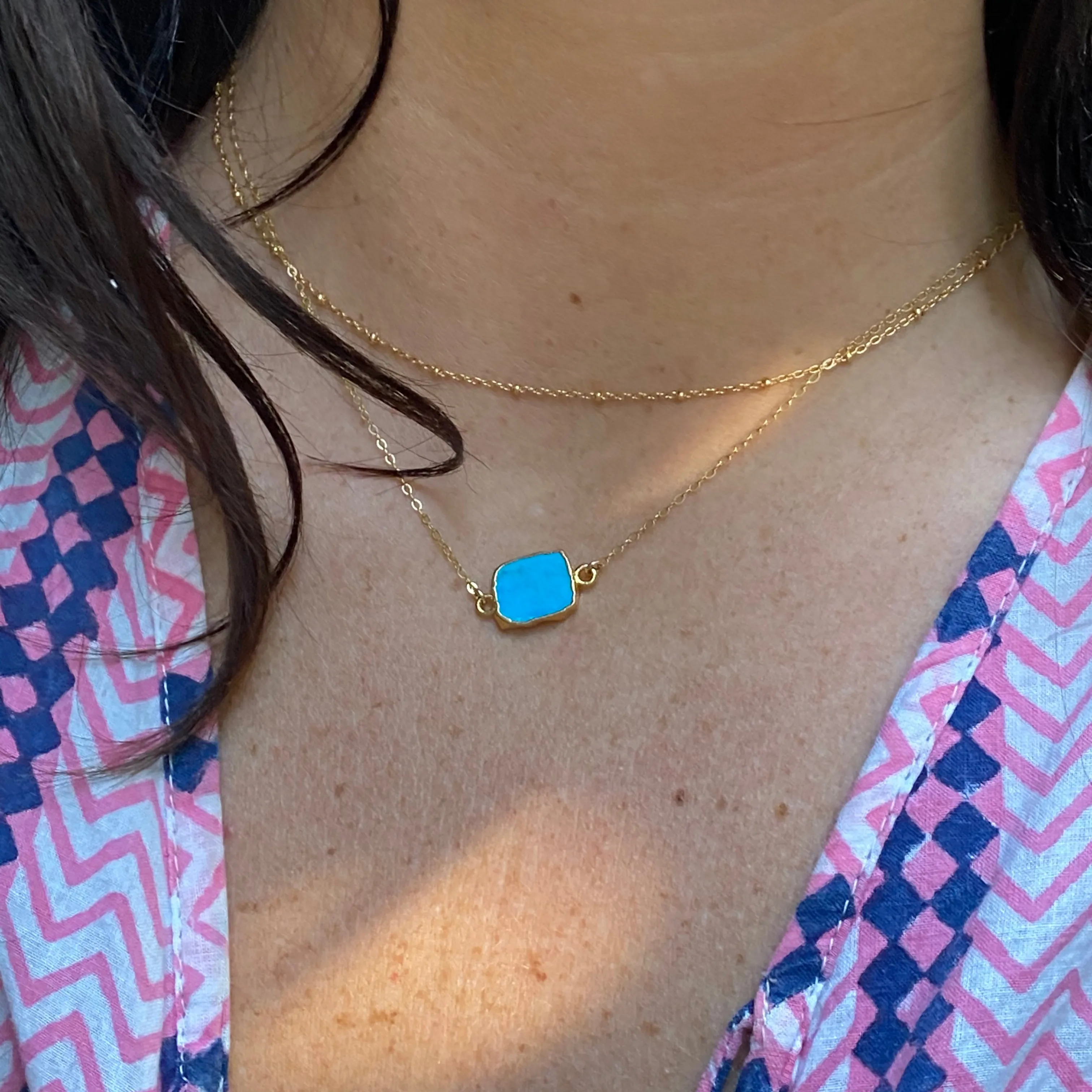 Alba Necklace ~ Turquoise Howlite