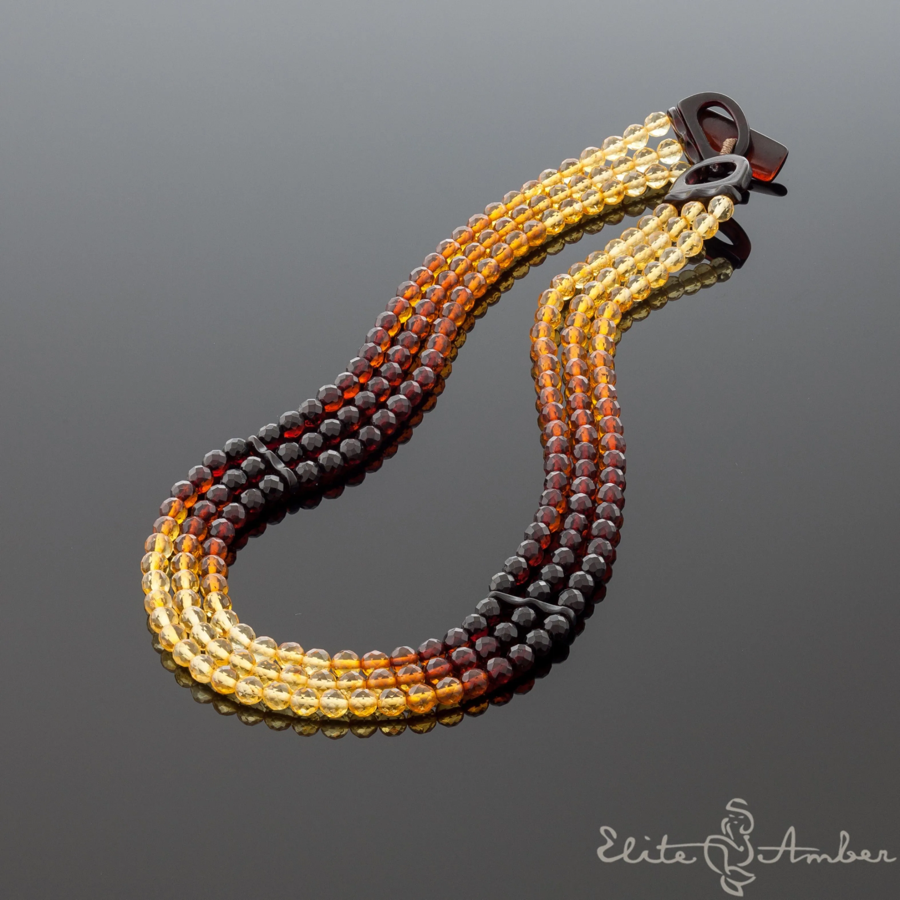 Amber necklace "Queen little rainbow"