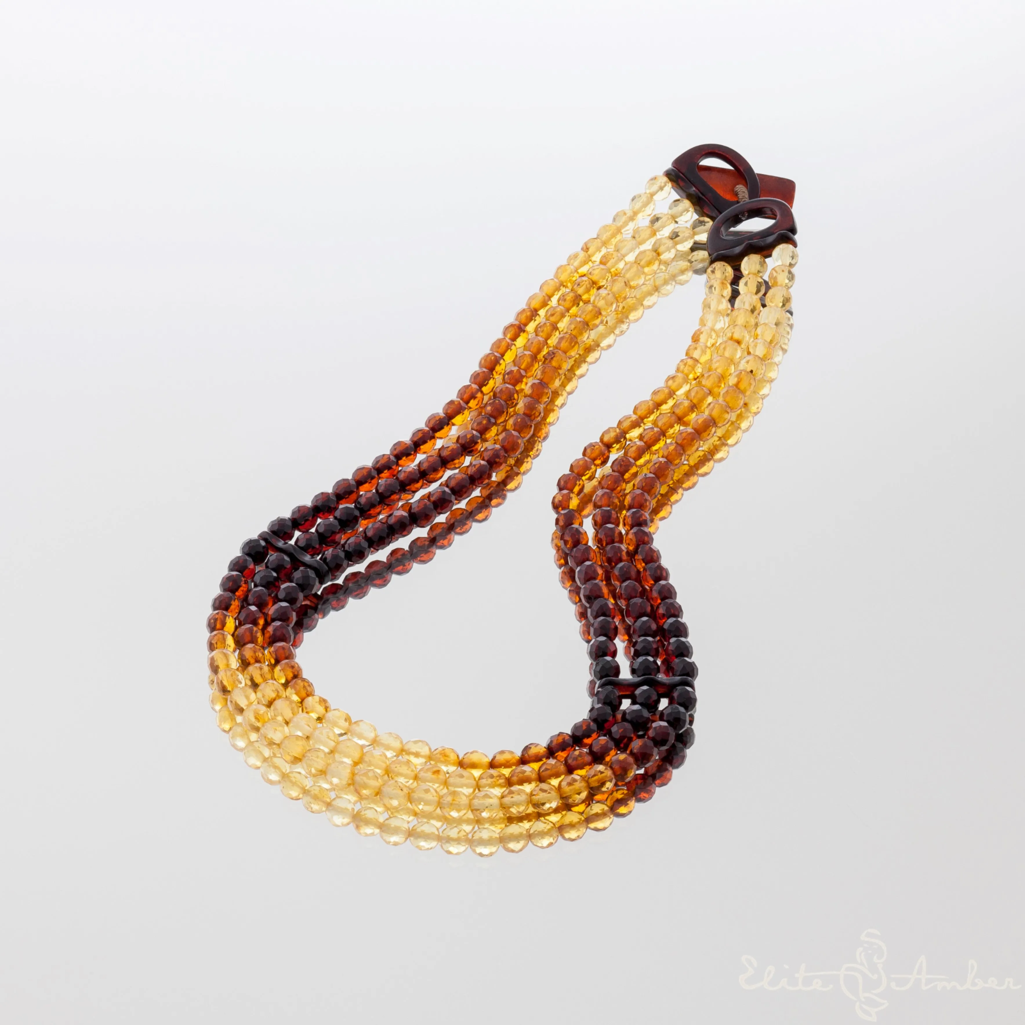 Amber necklace "Queen little rainbow"