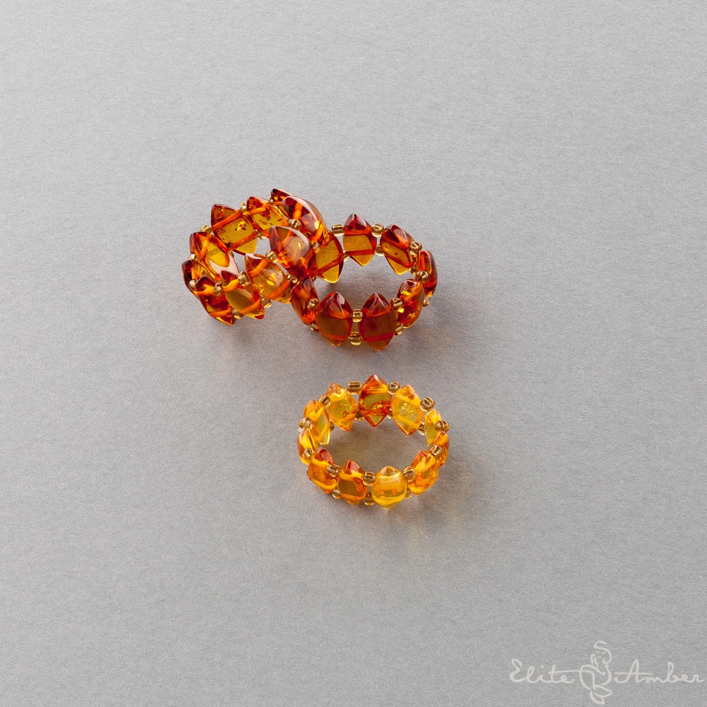 Amber ring "Honey rain"