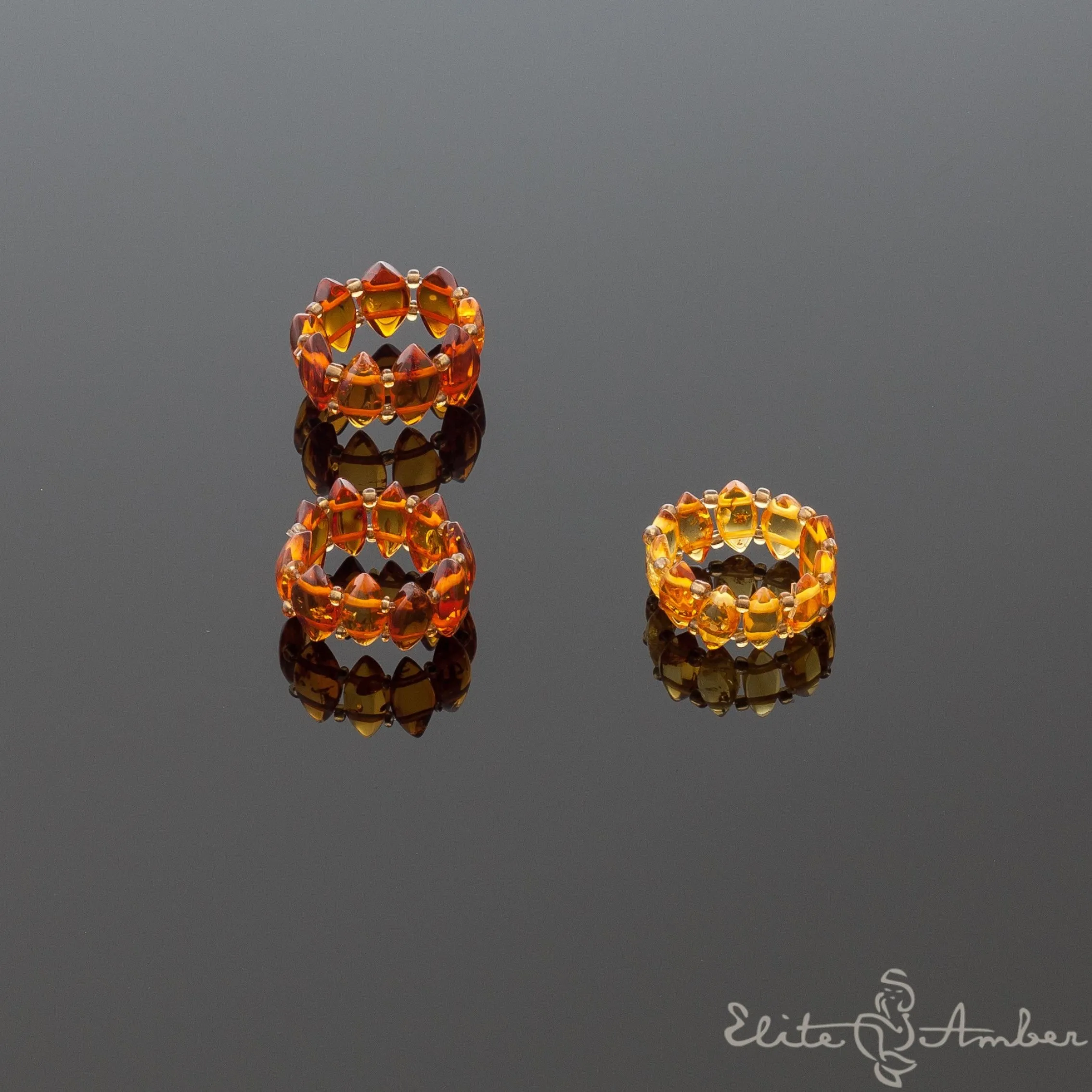 Amber ring "Honey rain"