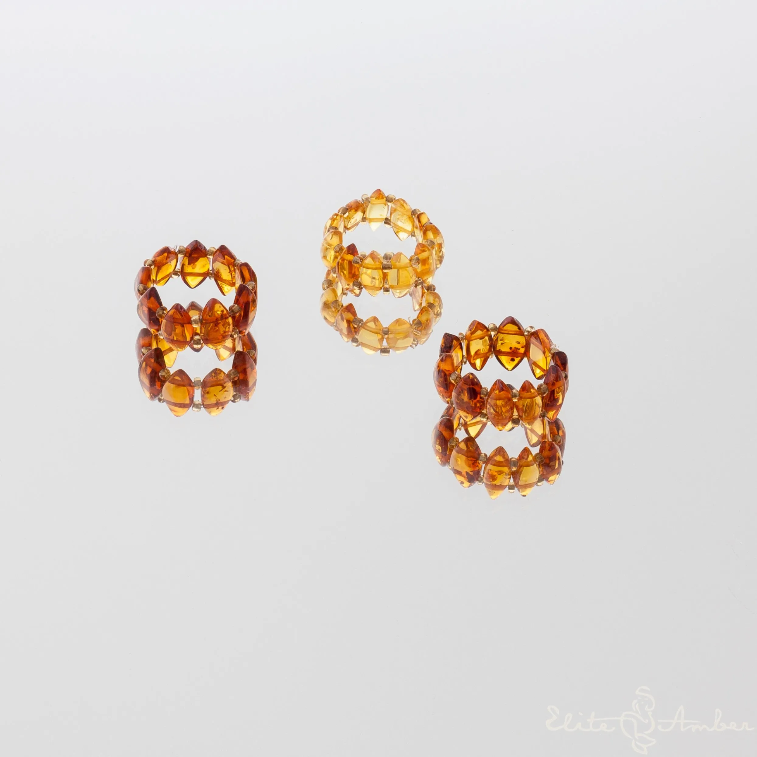 Amber ring "Honey rain"