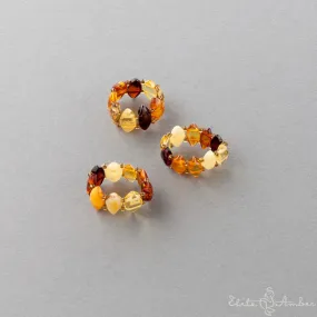 Amber ring "Multi color rain"