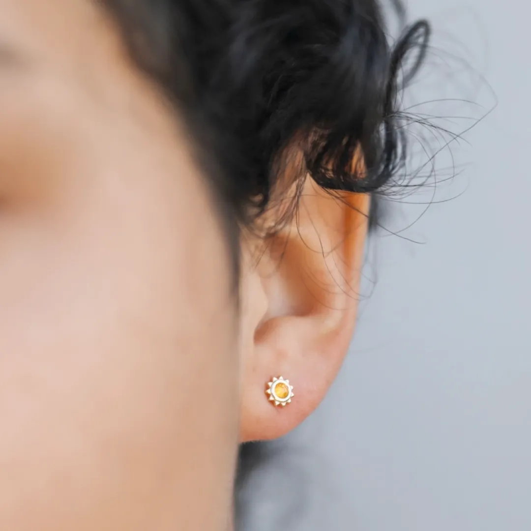 Amber Sun Studs