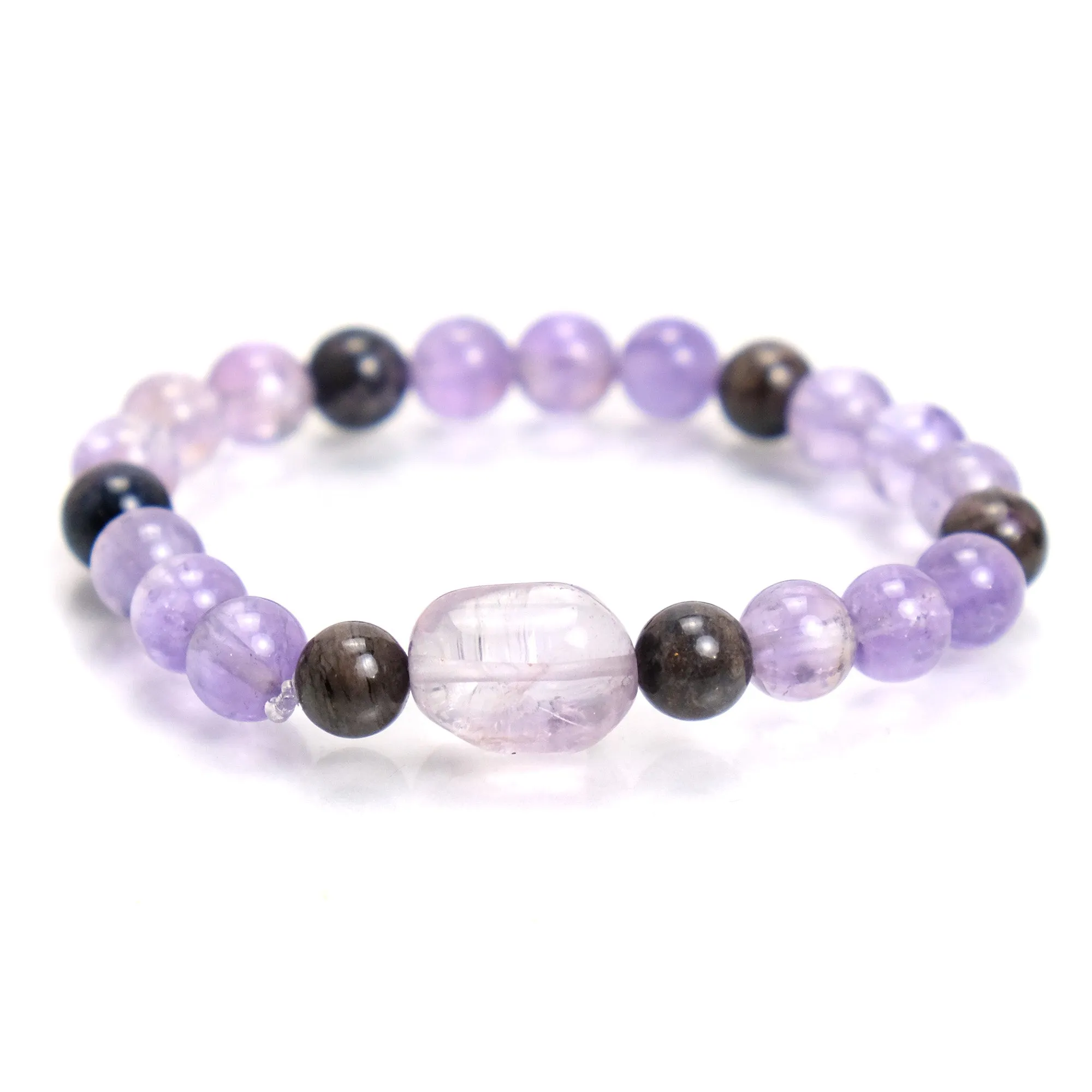 Amethyst & Sugilite Stretch Bracelet on Elastic Cord