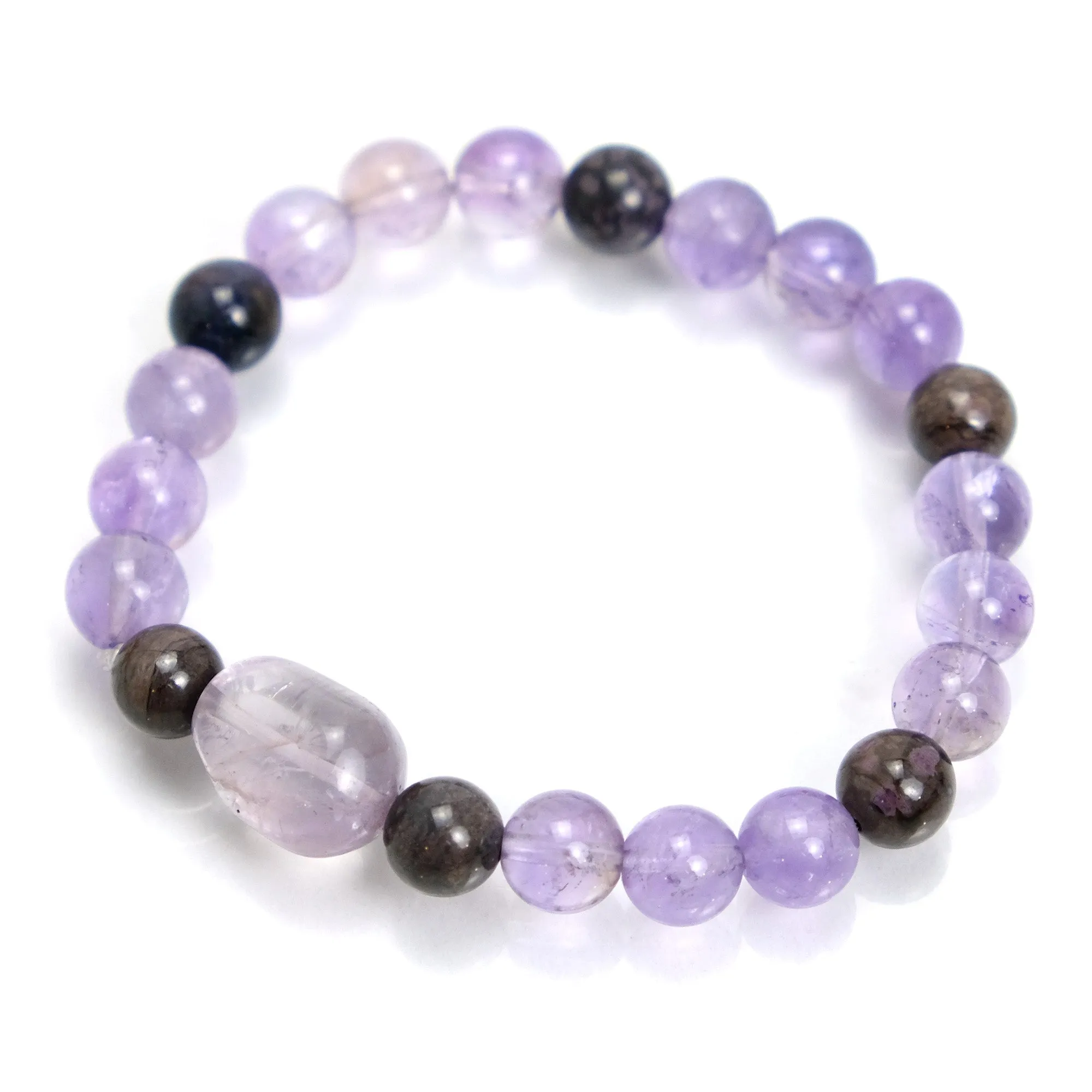 Amethyst & Sugilite Stretch Bracelet on Elastic Cord