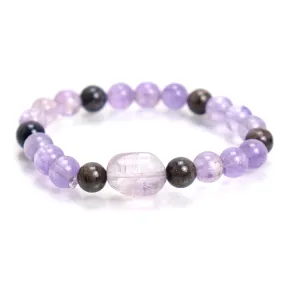 Amethyst & Sugilite Stretch Bracelet on Elastic Cord