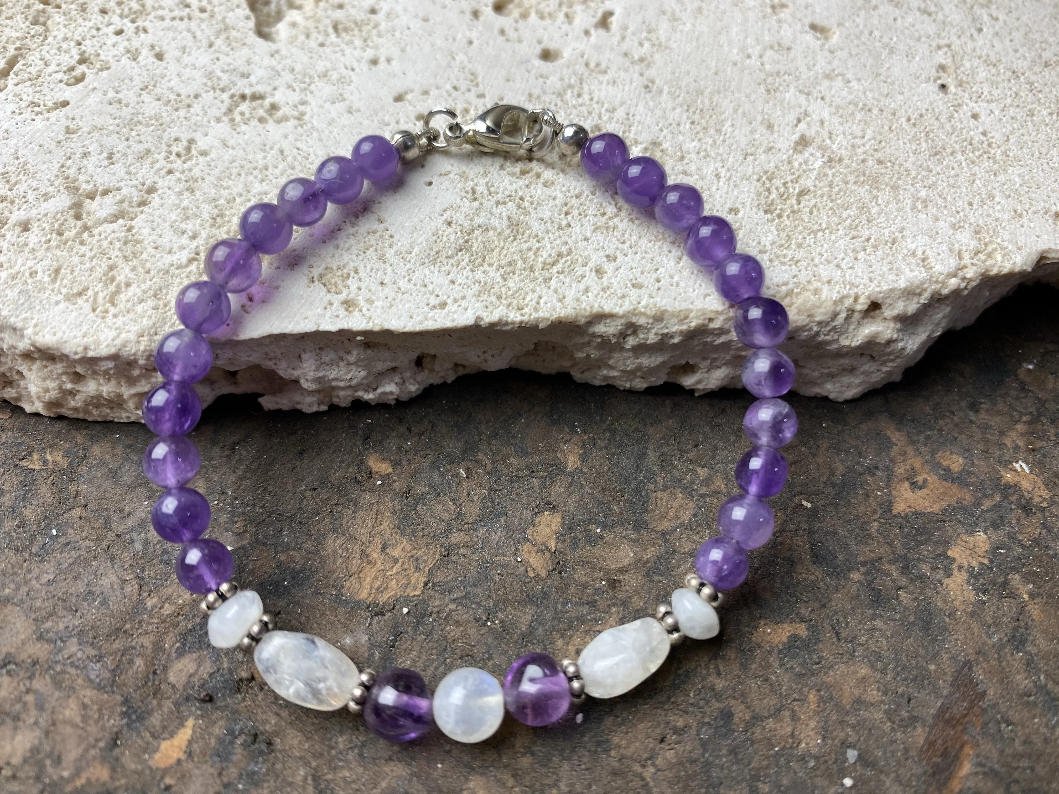 Amethyst and Moonstone Bracelet