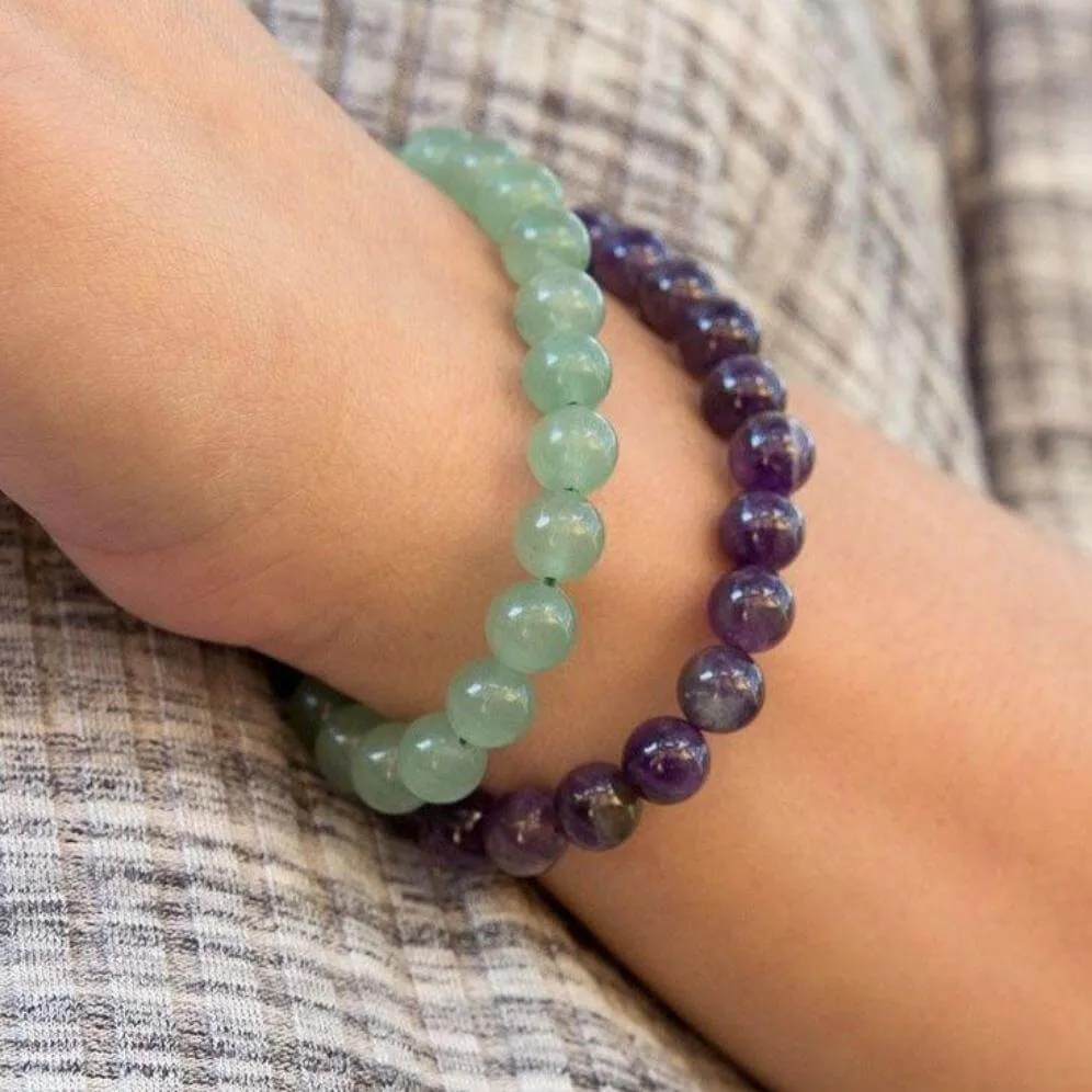 Amethyst Bead Stretch Bracelet