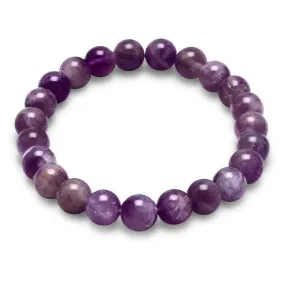 Amethyst Bead Stretch Bracelet