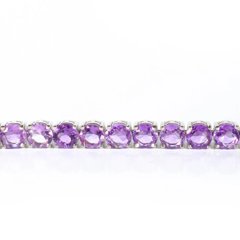 Amethyst Gemstone Silver Bracelet SCB-008