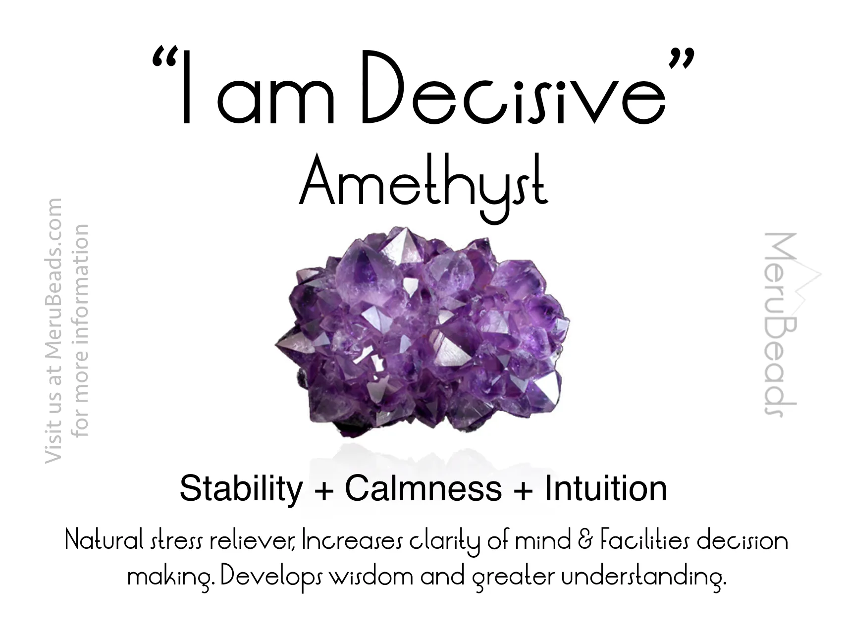 Amethyst Mala Beads Necklace - "I am Decisive"