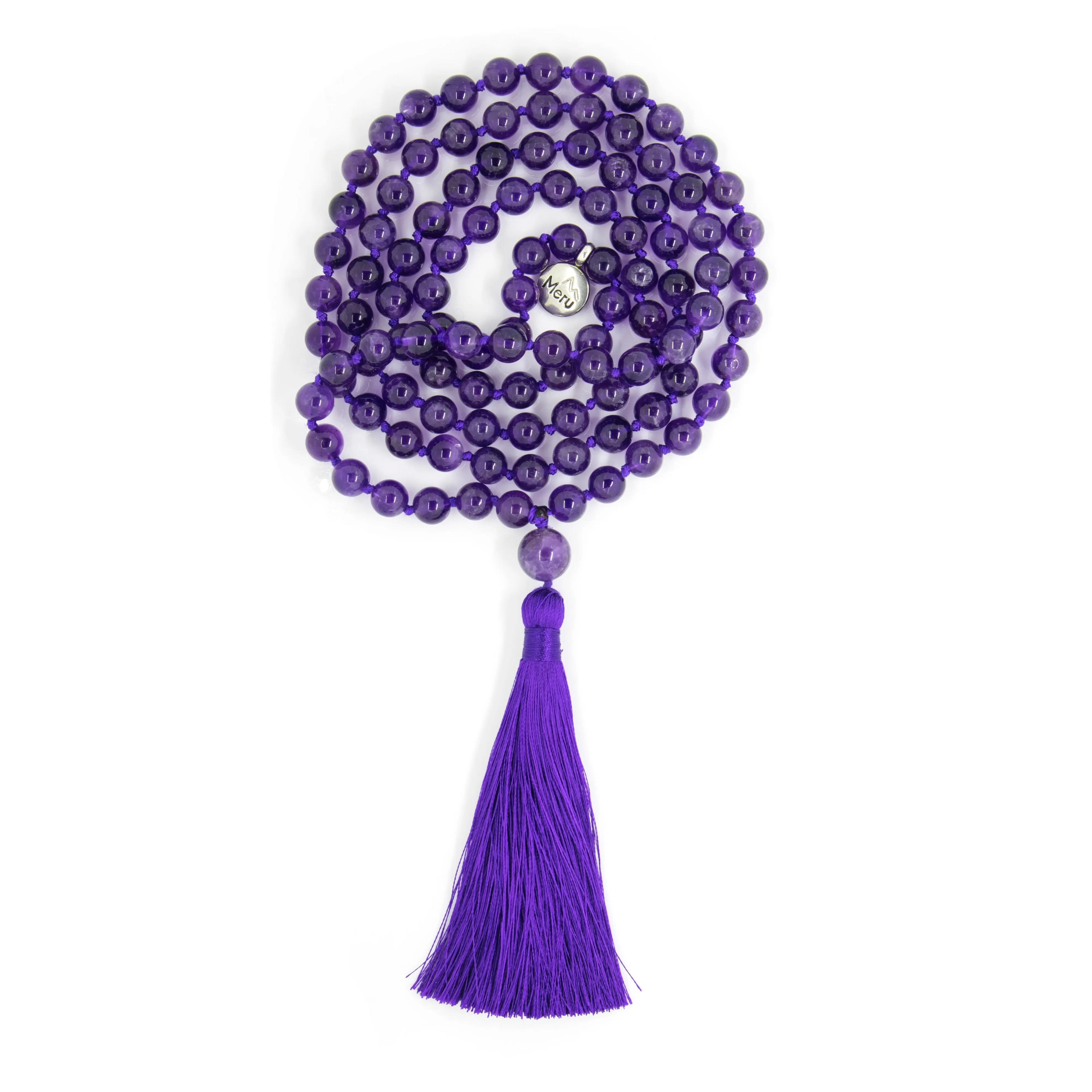 Amethyst Mala Beads Necklace - "I am Decisive"