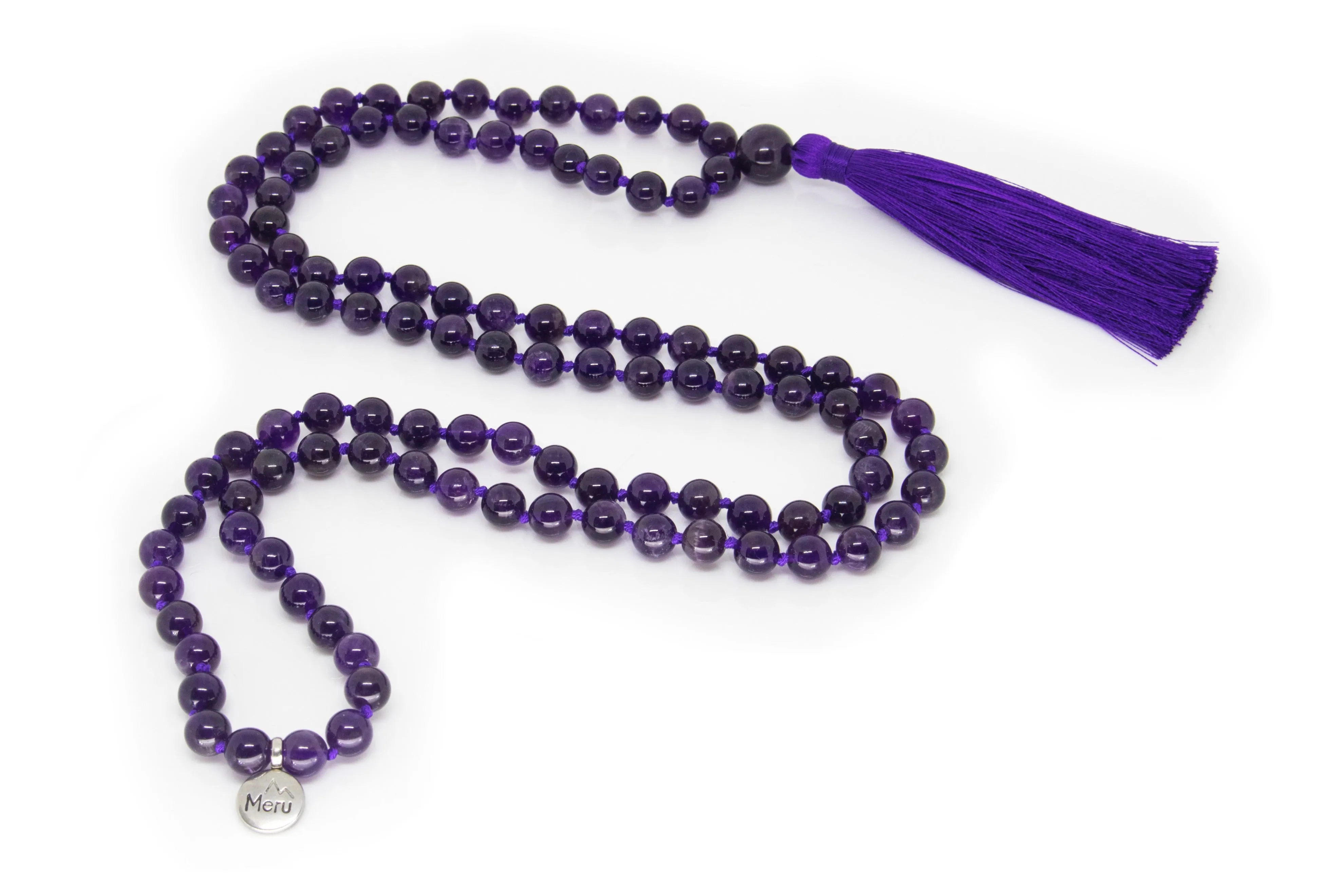 Amethyst Mala Beads Necklace - "I am Decisive"