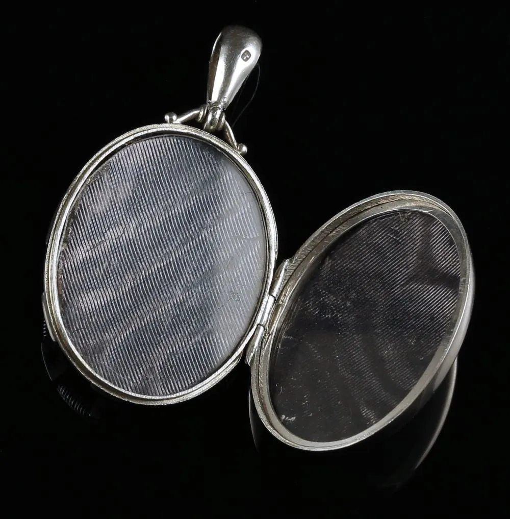Antique Victorian Silver Gold Locket - Dated 1876