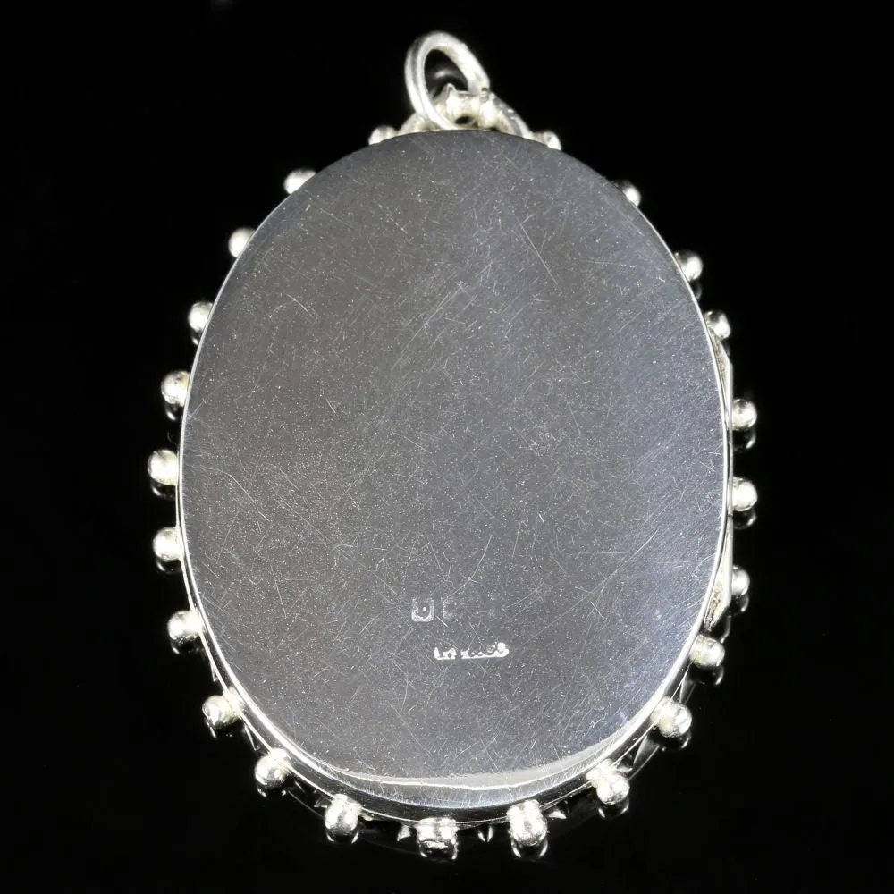 Antique Victorian Silver Gold Locket Dated 1882
