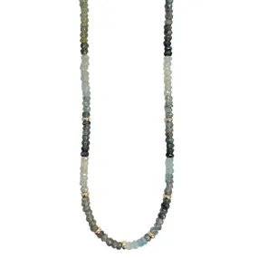 Aquamarine & Gold Beaded Necklace